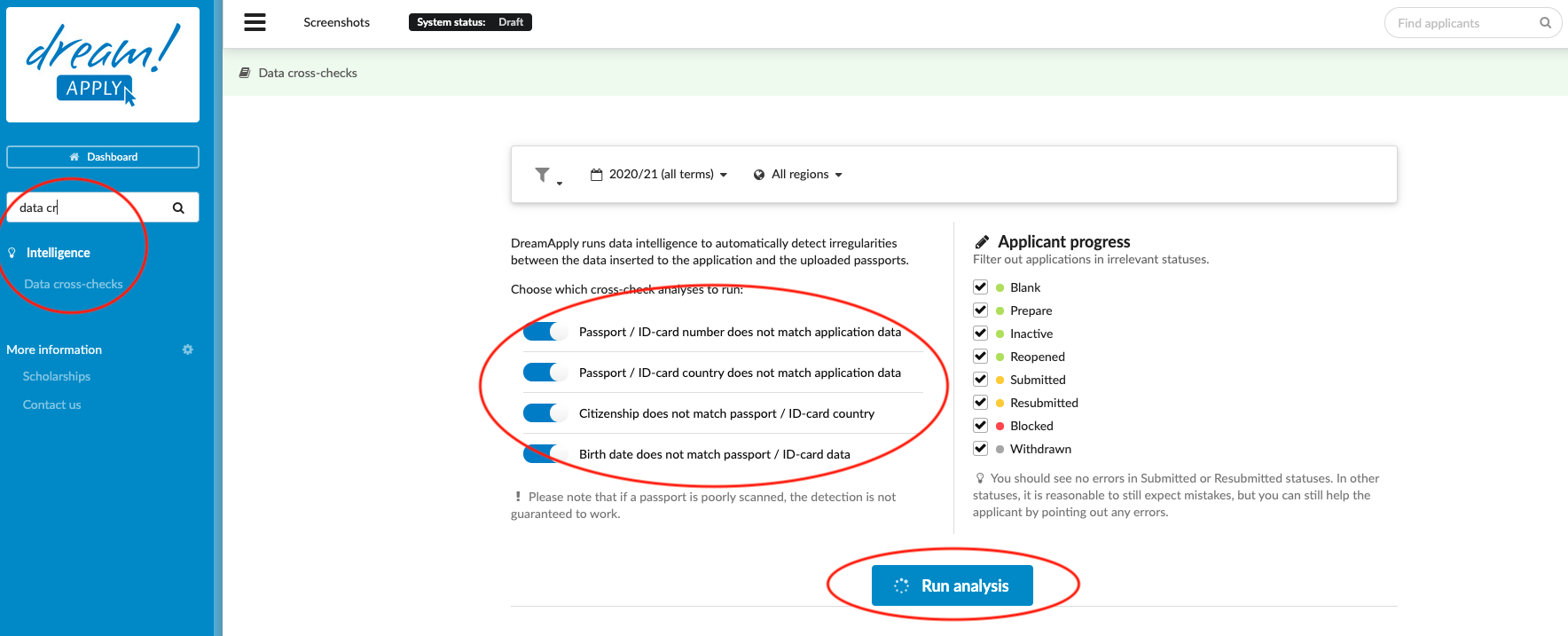 Use the Data Overdue Cross Check